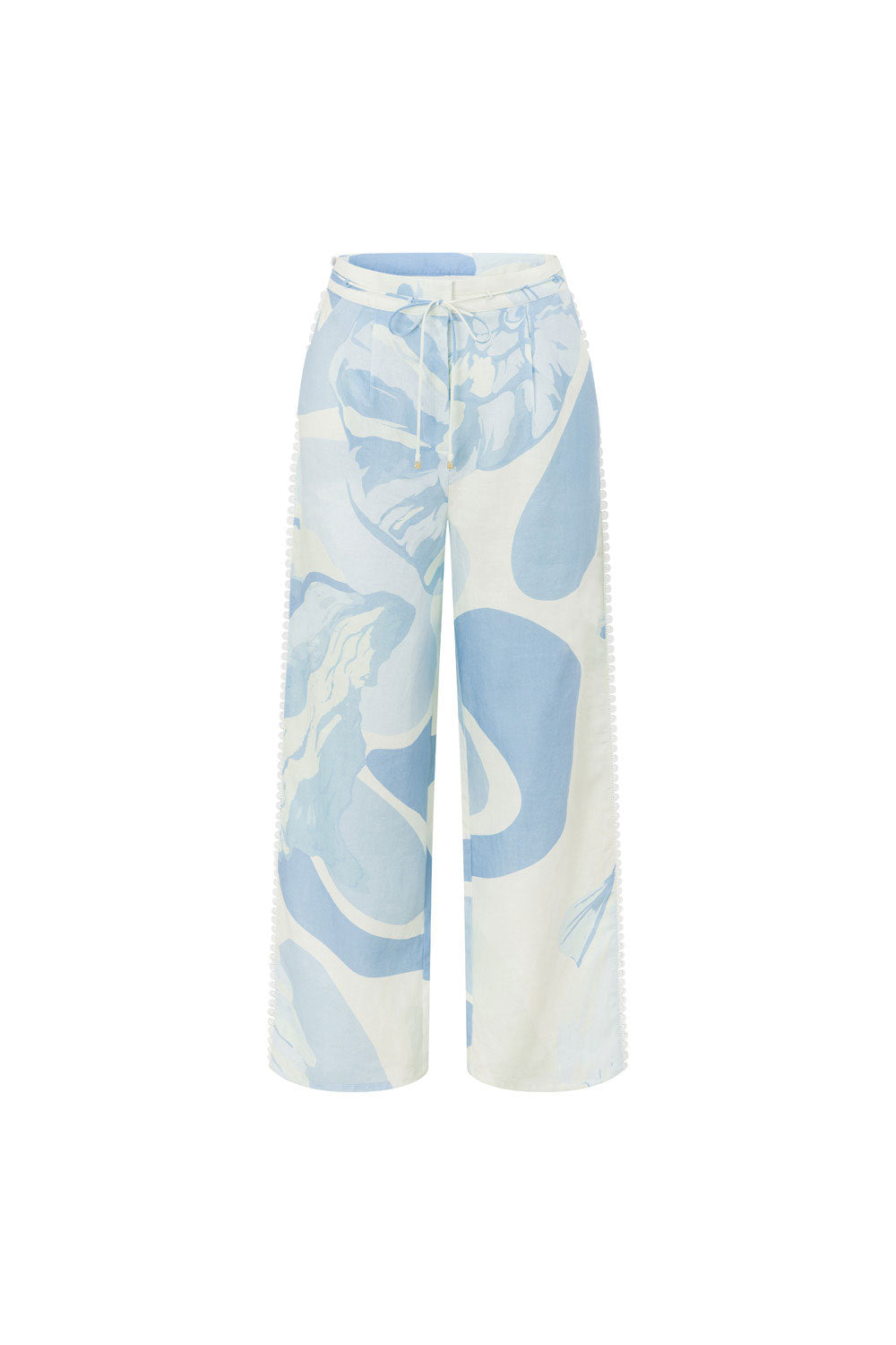 Blue Il Lido Print Drawstring Pocket Isabella Pants