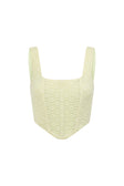 SAMPLE-Jhoselle Lace Up Top - Green