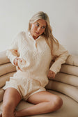 Cream Cable Knit High Waist Holli Shorts