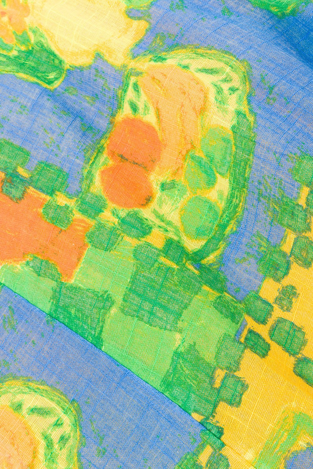 Leigh Cutout Maxi Dress - Green, Blue & Orange Morning Yellow Print