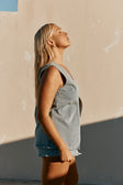 Blue Denim Open V Neck Loralei Top