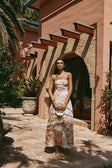 Brown La Spiaggia Print Lace Strappy Maxi Daje Dress