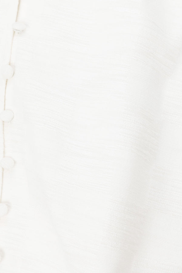 White Cotton Thin Strap Button Down Aaliyah Top