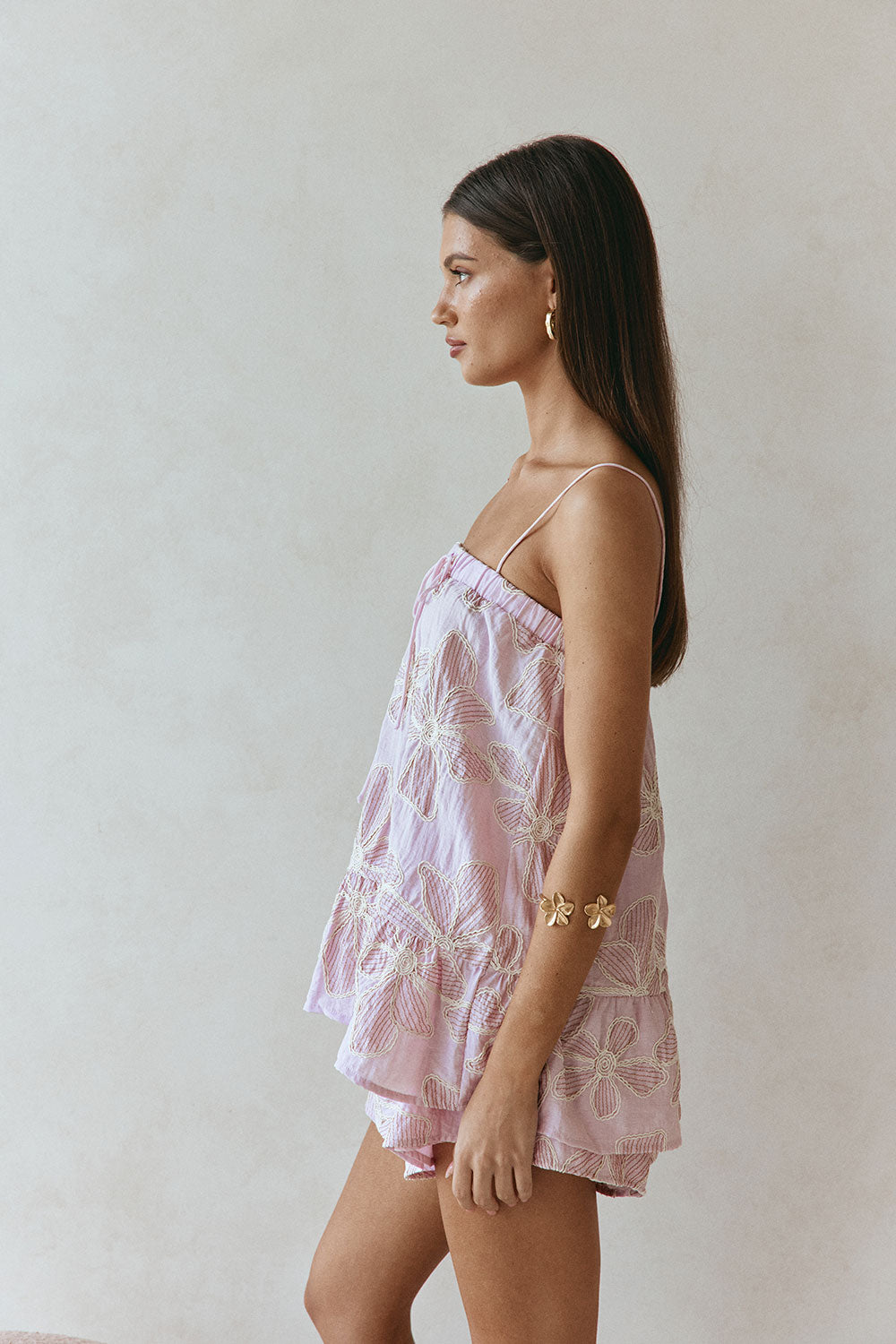 Bloom Pink Embroidered Babydoll Hazel Top