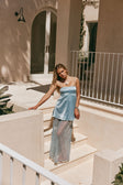 Baby Blue Silky Lace Maxi Dove Dress