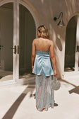 Baby Blue Silky Lace Maxi Dove Dress