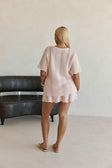 Blush Pink Wave Knit Short Sleeve Leah T Shirt Top