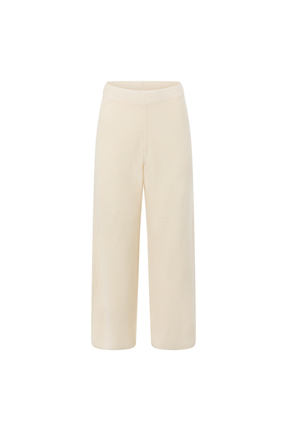 Cream Ribbed High Waist Alice Pants