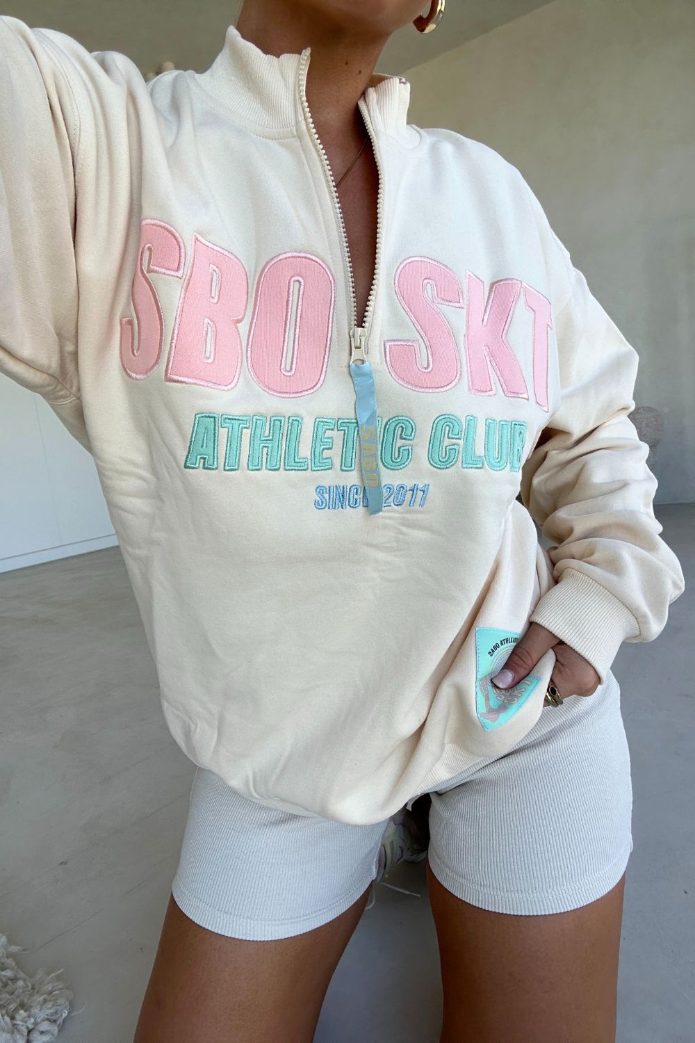 Cream Fleece Oversized Vintage Rue Sweater