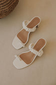 Catalina Block Mules / Heels - White