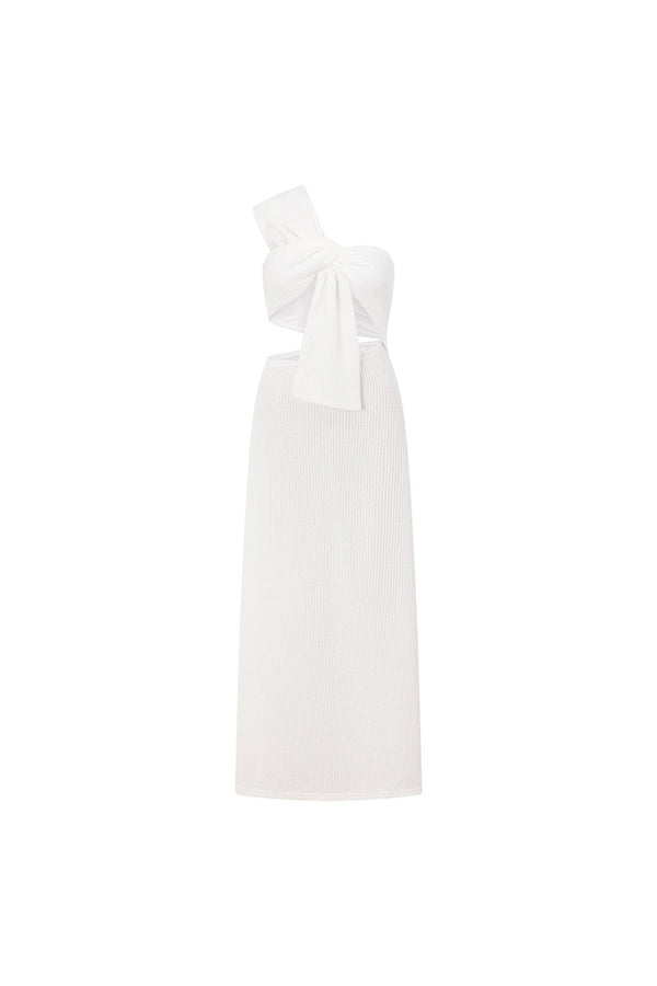 White One Shoulder Cut Out Maxi Artletta Dress
