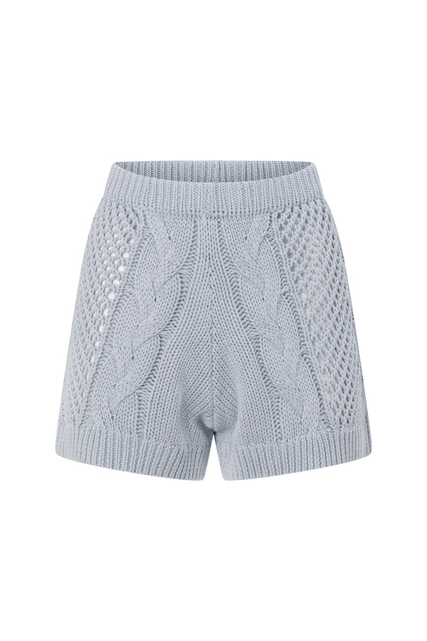 Baby Blue Knit Elastic Diara Shorts