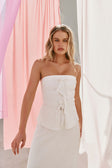 White Strapless Tie Esperanza Top