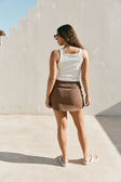 Chocolate Brown Tie Mini Luna Skirt
