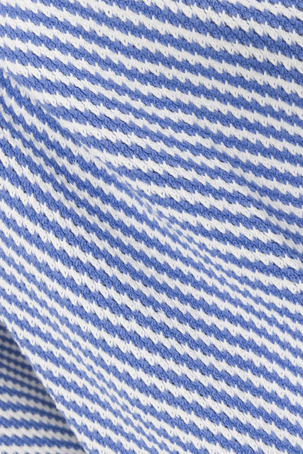 Blue and White Stripe Woven Wide Leg Billy Pants