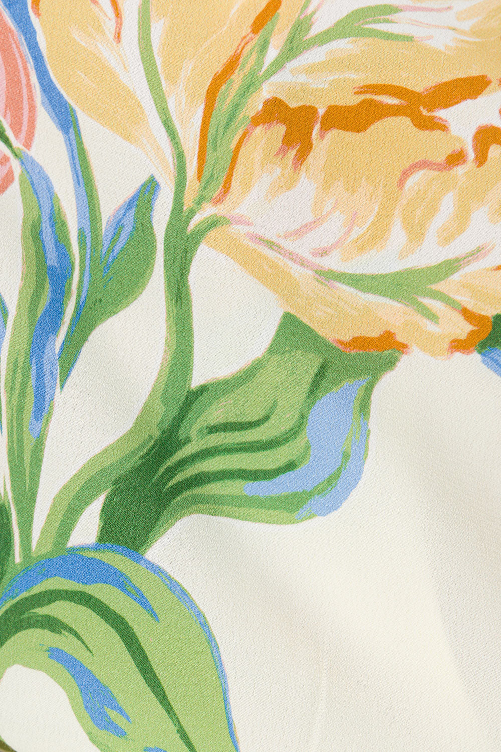 White and Yellow Botanique Button-Up Keziah Top