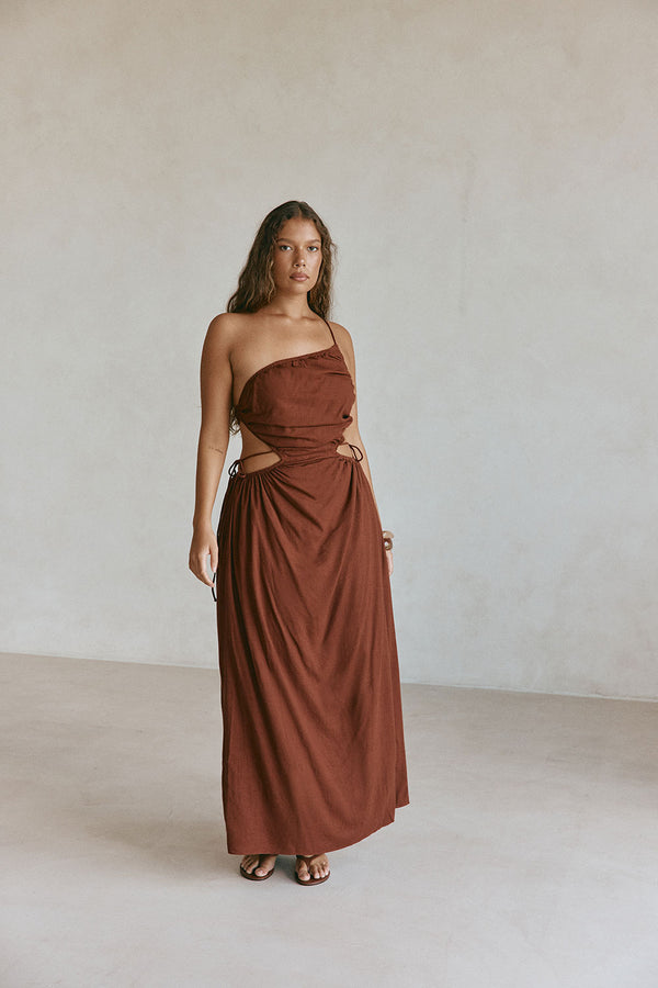 SAMPLE-Mahya Dress - Chocolate