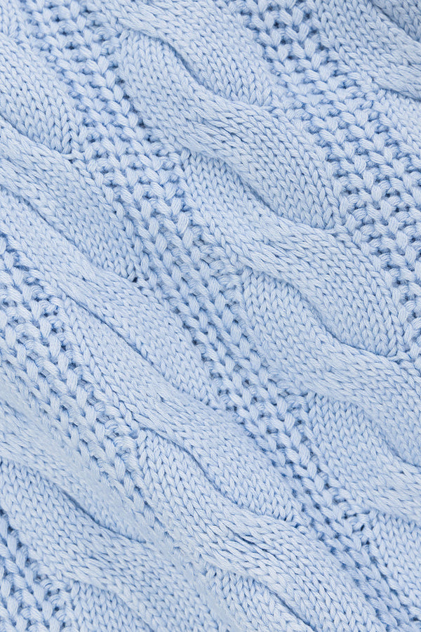 Blue Knit High Waist Mirabelle Pants