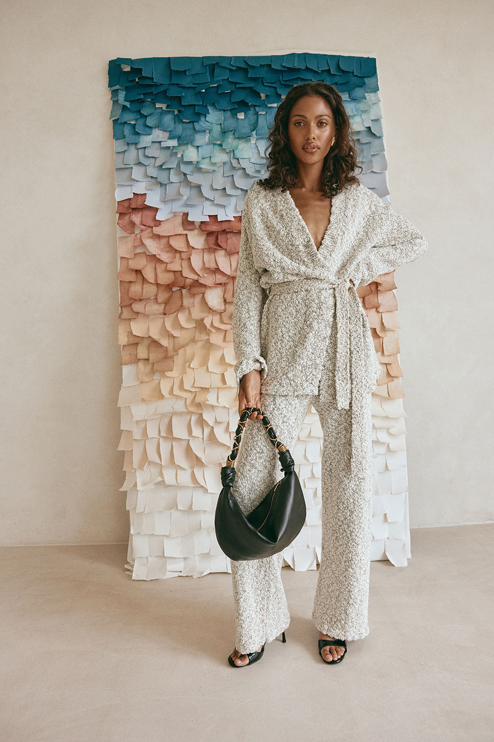 Grey Chunky Knit High Waist Jamila Pants – SABO