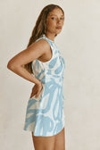 Blue Oceana Curve Bow Mini Natsuki Dress