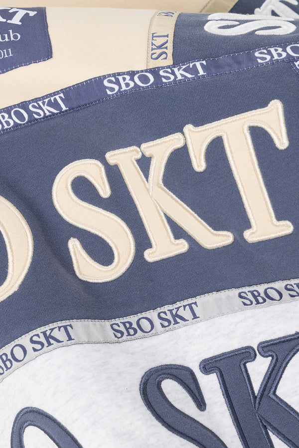 Stockholm Oversized Vintage Sweater - Fleece Blue, Cream, Grey