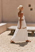 Miliano Adjustable Thin Strap Panelled Maxi Dress - White