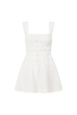 Bessi Thick Strap Elasticated Ruched Mini Dress - White