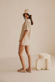 Tan High Waist Drawstring Rhi Shorts