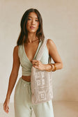 Sia Crochet Tote  Bag - Beige
