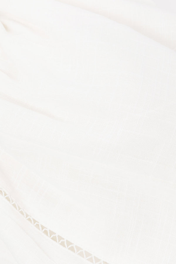 White Cheesecloth Drawstring Amelia Shorts