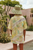 Green Fiore Festivo Print Button Up Aquila Shirt