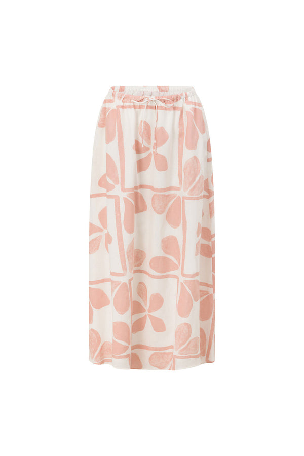 Pink Petal Patch Print Maxi Riko Skirt