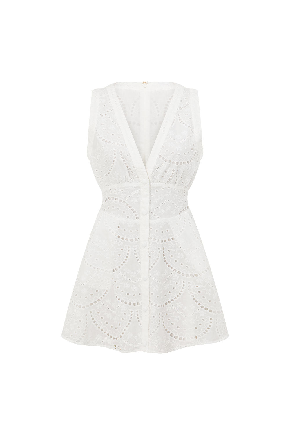 White Broderie Button Down Mini Shaelagh Dress