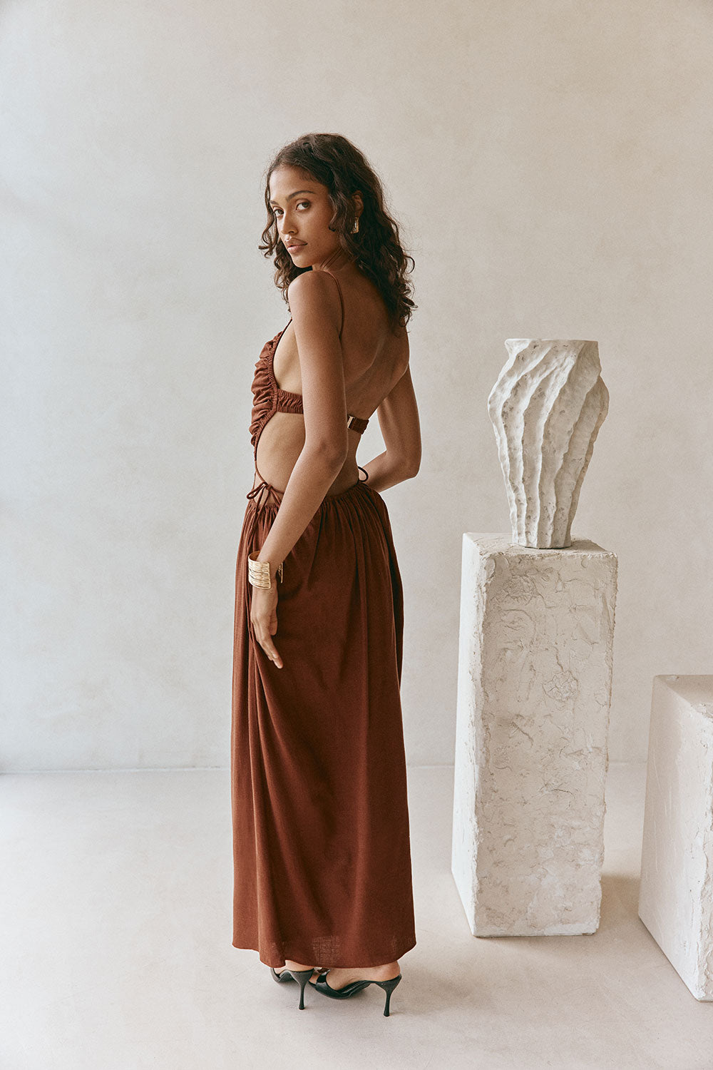 SAMPLE-Mahya Dress - Chocolate