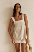 Beige Vintage Lace Detail Mini A-Line Lottie Dress