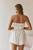 Beige Broderie Elastic Drawstring Hazel Shorts