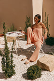 Coral Pointelle Knit High Waist Athena Pants