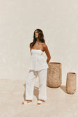 Jaymie Strapless Overlay Backless Jumpsuit - White