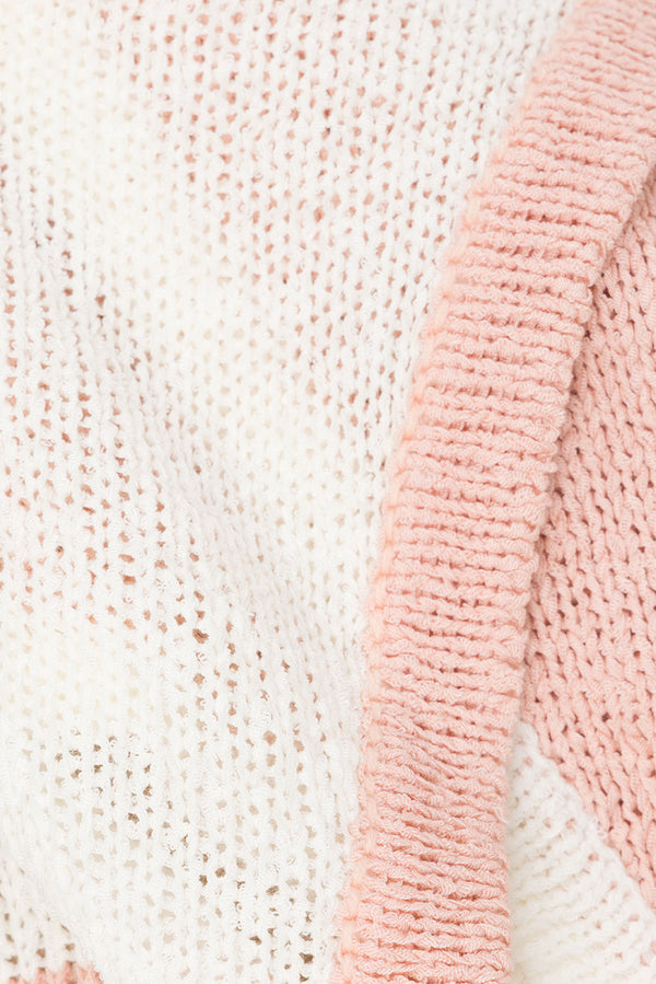 Pink Knit Strapless Overlay Elastic Danita Top