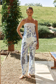 Blue Bouquet Blu Print Strapless Brooklyn Top