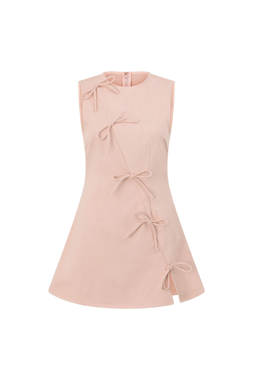 Blush Front-Tie Bow Mini Kapri Dress