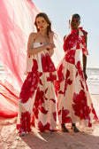 Pink Sole Rosa Print High Waist Pleated Antalya Pants