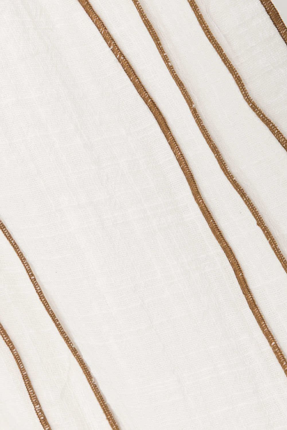 White Elastic Drawstring Frill Emilia Pants