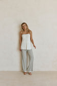White Woven Ribbed Strapless Winnie Top
