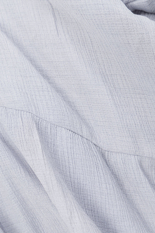 Baby Blue Long Sleeve Button Up Panel Huxley Top