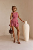 Musk Pink Button Mini Alfresco Dress