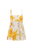White Agalia Floral Print Strappy A Line Lorde Top