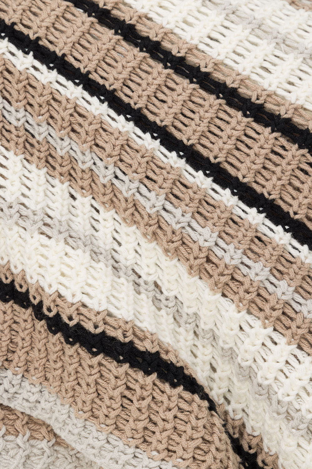 Tan and White Stripe Long Sleeve Palma Crop Top