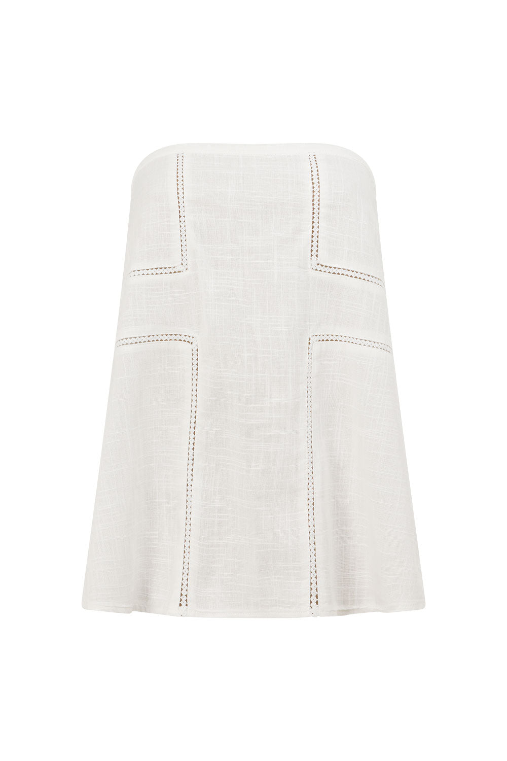 White Cheesecloth Strapless Flouncy Carissa Top