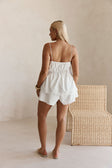 White Thin Strap Ruched Detail Octavia Top